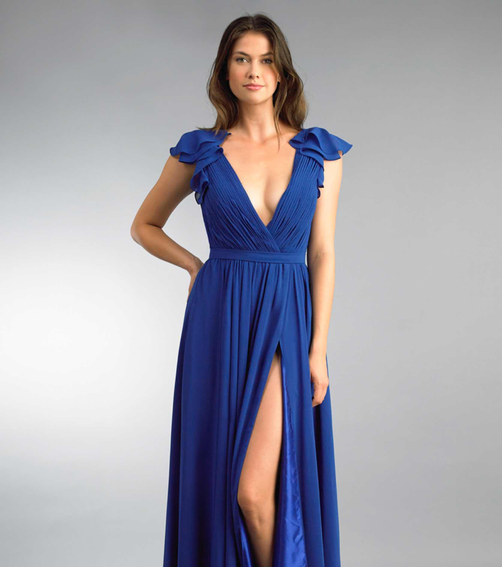 Model in blue Basix Black Label gown